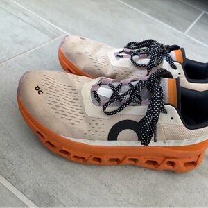 On Running Women’s Sneakers - Orange Navy and White - Monster